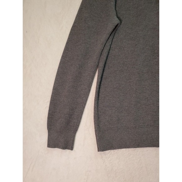 Claiborne Performance Sweater Mens Large Gray Waffle Knit Long Sleeve 1/4 Zip - Picture 6 of 8